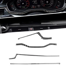 4Pcs For Audi A4 B9 2017-19 Carbon Fiber Interior Dashboard Panel Sticker Trim