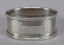 W.I. Broadway & Co Birmingham Oval Sterling Silver Napkin Ring C. 1955