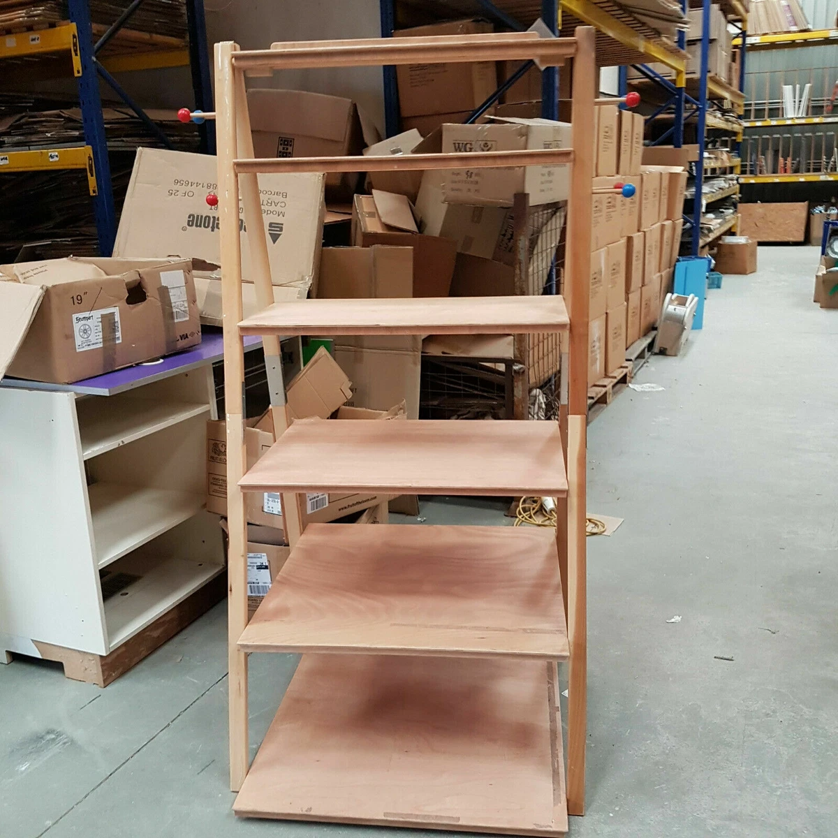 Pyramid Style Shelves Unit Wooden Shop Fitting Home Display Unit School