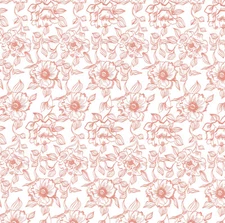 Brick Red Toile White Floral Flower Vinyl Contact Paper Peel Stick Wallcovering