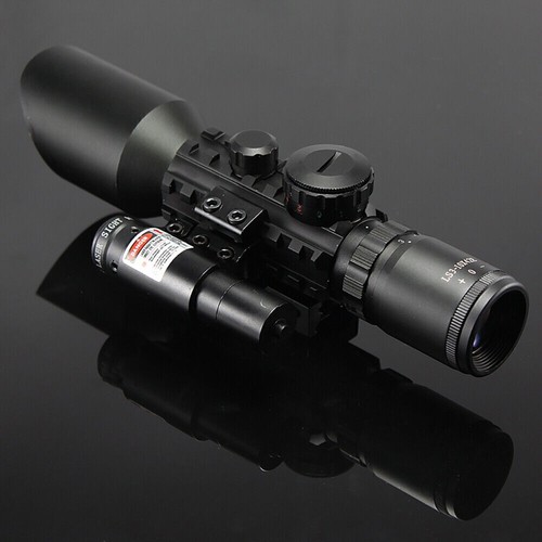 Rifle Scope Sight Red Green Dot Laser Reflex Optics 3-10x Zoom 11mm/20mm Rail - Picture 14 of 26