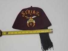 Vintage Shriners Masonic Fez Hat Syrian With Tassel Cincinnati Regalia Co.