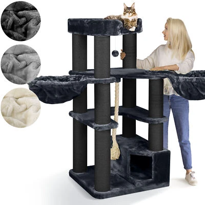Kratzbaum für Katzen groß 161 cm hoch Massiver Katzenbaum happypet® XXL Spieltau
