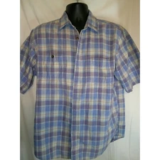 Vintage Weatherproof Plaid Shirt Short Sleeve Button Up Casual Mens Size Large