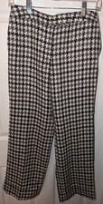Vintage TALBOTS Houndstooth Trousers Relaxed Tapered Wool Womens 8 - W32 L28