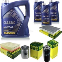 MANN-FILTER Inspektionspaket Mannol 8L Classic 10W-40 FüR Audi A6 Avant S6