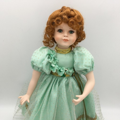 Porcelain Doll Shannon the Shamrock Fairy Paradise Galleries Red Hair Green Eyes - Picture 3 of 12