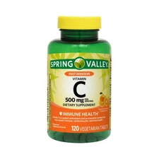Spring Valley Vitamin C 500mg – 120 Fast Dissolve Tablets, Orange Flavor