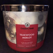 Goose Creek Candle TEAKWOOD MERLOT 14.5 Oz Triple Wick Tumbler