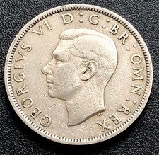 1951 HALF CROWN COIN 2/6d BRITISH COPPER/NICKEL COIN-KING GEORGE VI-LOW MINTAGE