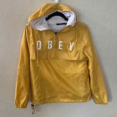 Obey Windbreaker Womens Obey Women's Anyway Mustard Yellow Anorak
