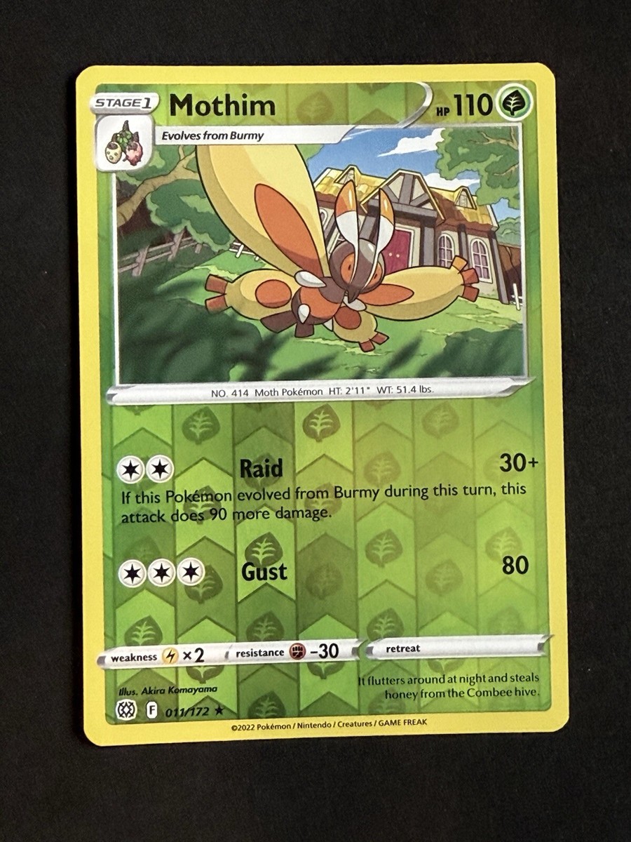 Pokemon TCG Mothim 011/172 2022 Brilliant Stars Reverse Holo Rare Card
