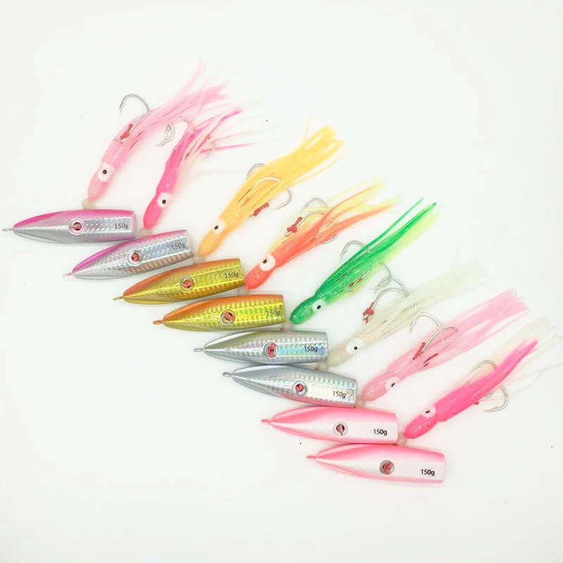 Inchiku Rubber Jig Angelköder 150g-200g Metall Isca Leuchtköder Tintenfisch Haken Barsch - Bild 3 von 4