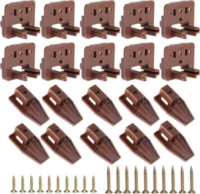10PCS Drawer Slide Track Guide Glide for Center Mount Brown 