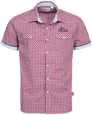 Lonsdale kurzarm Hemd Berny, rot/weiß/blau