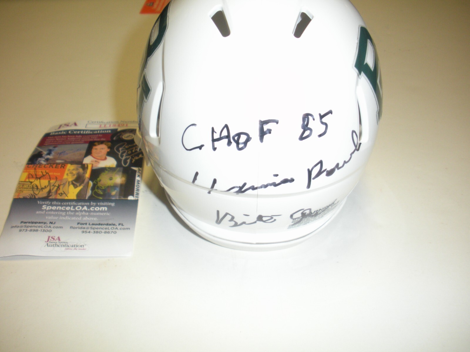 BILL GLASS BAYLOR BEARS CHOF-85,4X PB BROWNS LAST ONE JSA/COA SIGNED MINI HELMET