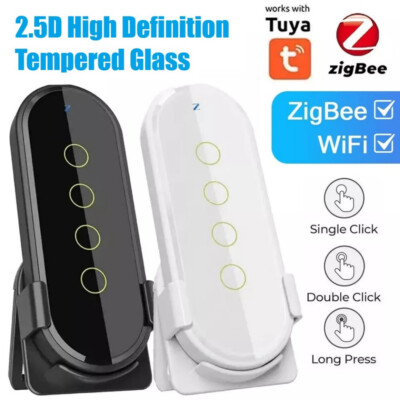 Tuya ZigBee 4-Gang Smart Wireless Scene Switch Tempered Glass Fernbedienung