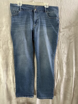 D. Jeans Womens Size 16 Blue Denim Pants Stretch High Rise