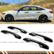 For 2022-2026 Honda Civic Gloss Black Door Handle Cover Trim Overlay Cap Set 4pc