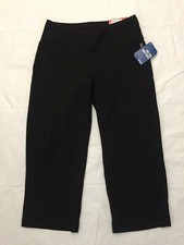 Reebok Regular Fit Capri Pants Women's Size XS Caviar Black Semi Fitted NWT