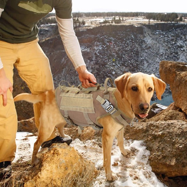 K9 POLICE Military Tactical Dog Harness MOLLE Vest Training Adjustable