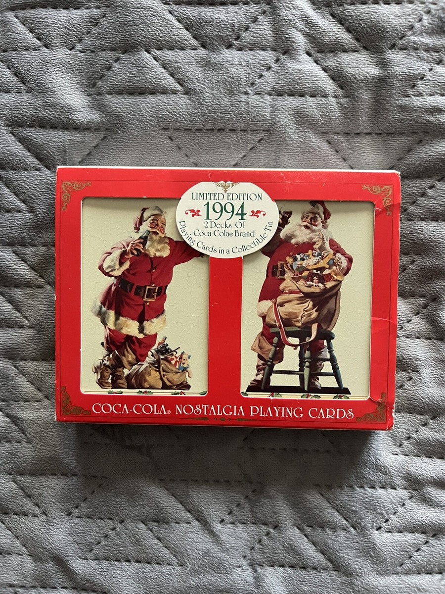 Coca-Cola Christmas Santa Nostalgia Playing Cards W/Tin 1994 Limited Edition Coca-Cola Christmas Santa Nostalgia Playing Cards W/Tin 1994 Limited Edition
