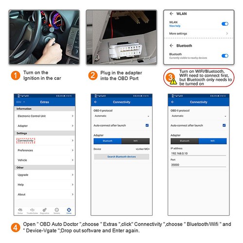 VLinker MC Bluetooth 3.0 For Android OBDII Vehicle Diagnostic Tool ELM327 V2.2 - Picture 14 of 15