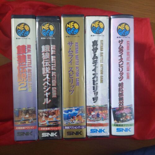Neo Geo AES ROM Lot 5 Games Samurai Shadowing Fatal Fury - Picture 1 of 6