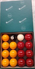 Pool Table Balls Aramith Premier 2" Burgundy  Yellow League 1 7/8" Cue Ball