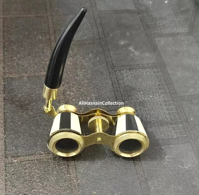 Antique Brass Opera Glasses Mother of Pearl and Handle brass Fittings