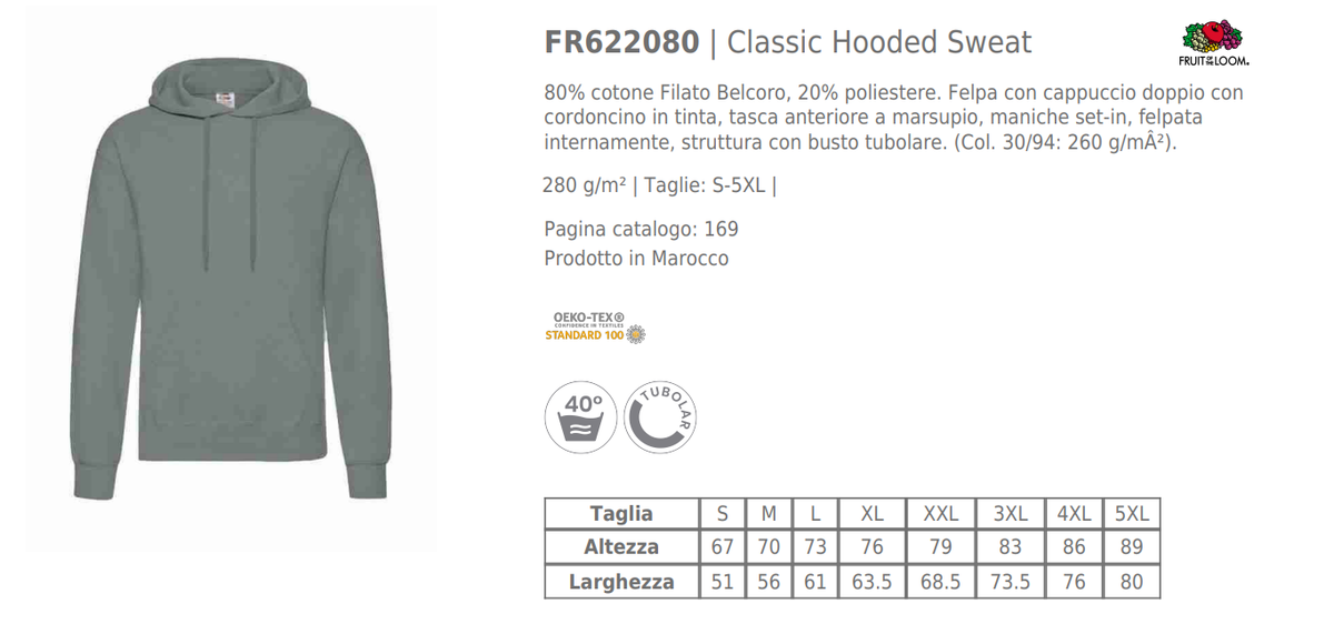 Fruit of the Loom Classic Set-In Sweat - Felpa da uomo, colore: Navy, blu navy, s