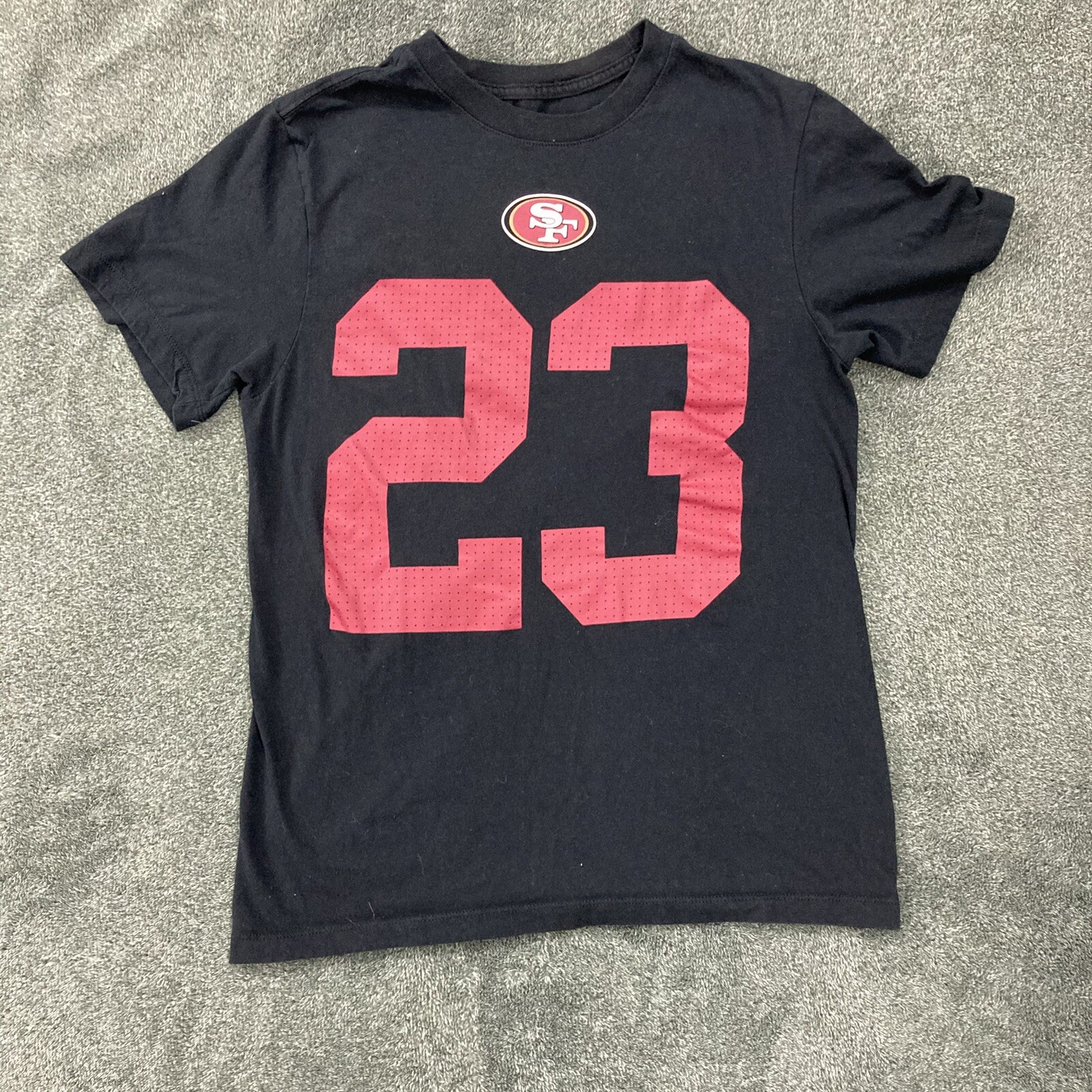 San Francisco 49ers Christian McCaffrey NFL The Nike Tee Black Shirt Size Small