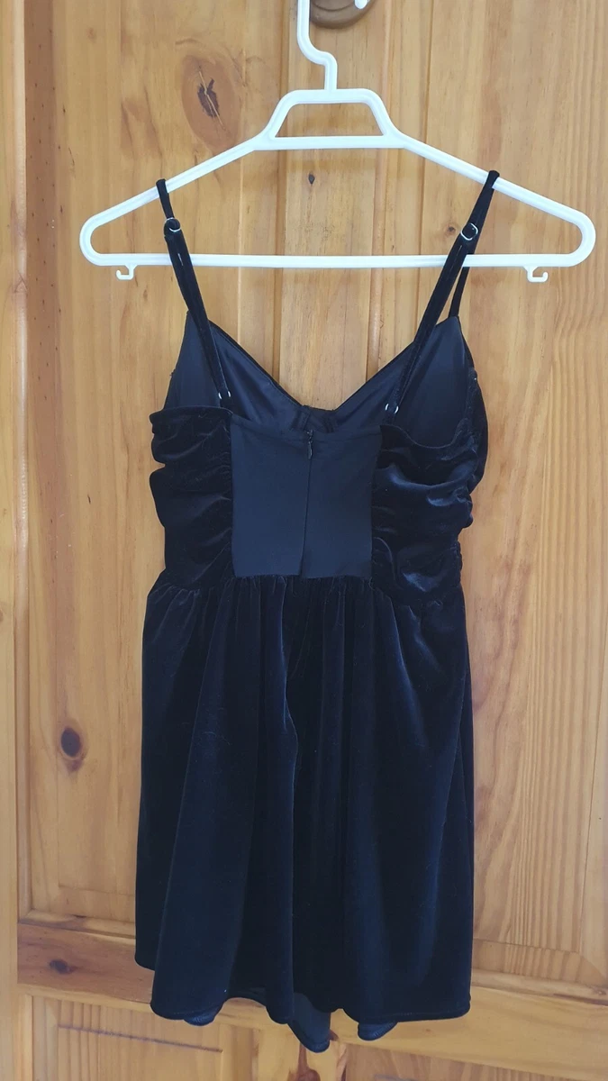 BERSHKA Black Velvet Mini Dress Corset eBay