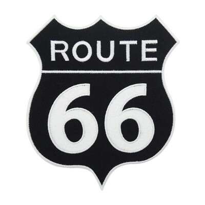 Großer Route 66 Motorrad Patch zum Aufbügeln | Vintage Aufnäher, Kutte Aufbügler