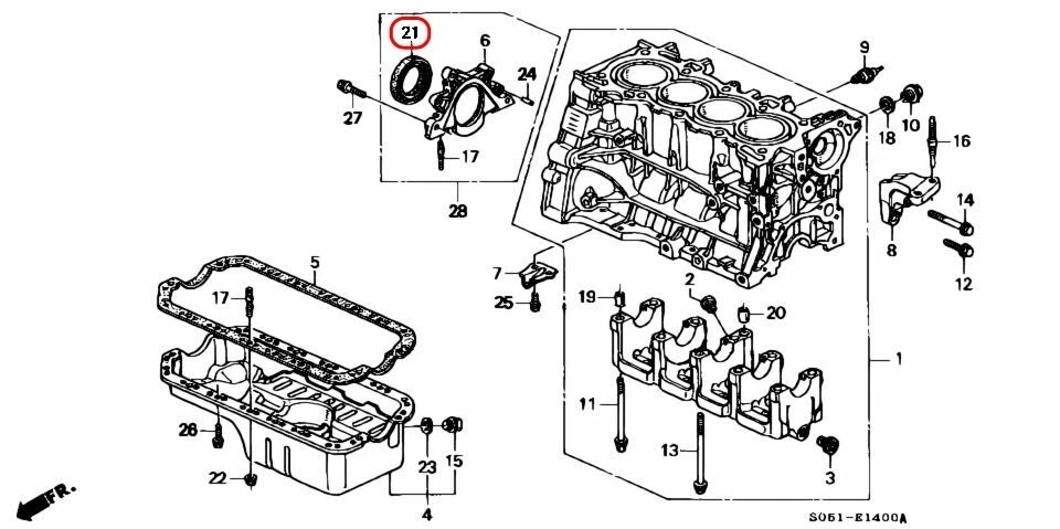 Honda 86-01 INTEGRA B-SERIES Rear Main Seal 91214-PLE-003 OEM Genuine - Изображение 3 из 4