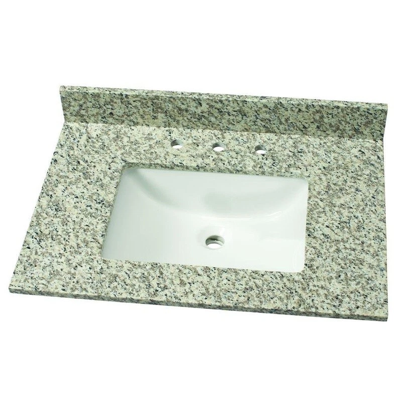 Home Decorators Collection 31 in. W Granite Single Vanity Top in Blanco Perla  - Image 4 of 4