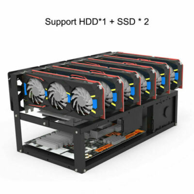 Open Air Miner Mining Frame Rig Case Bis zu 6 GPU Mining DE