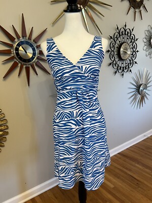 Jude Connally XS Dress Stretch Zebra Print Blue White Sleeveless | eBay Jude Connally XS Dress Stretch Zebra Print Blue White Sleeveless | eBay