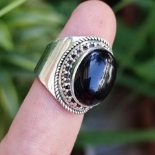Amazing Black Onyx Gemstone 925 Sterling Silver Ring Handmade Women Gift C-906