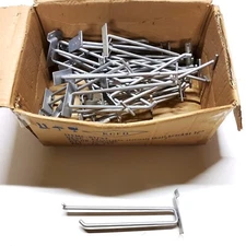 [CASE OF 25] 1/4" Silver 8" Double Slatwall Bracket Hooks w/Scanner Tag Holder