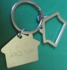 TGM Communities House & Outline metal charms keyring key chain keychain