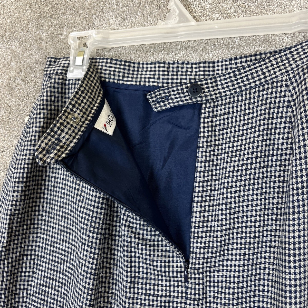 JH Collectibles Vintage Skirt Womens 12 Blue White Check