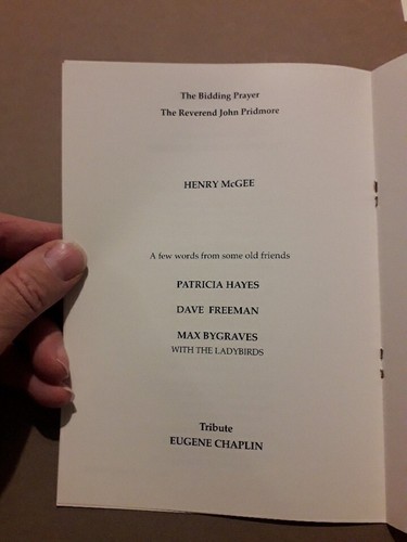 Benny Hill: Thanksgiving Service Programme , St Martin-in-The-Fields, 1992 - Picture 4 of 8