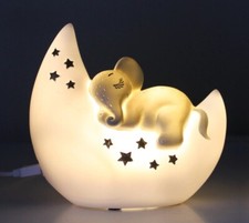 Large elephant over the moon table lamp/childs nursery, bedroom lamp