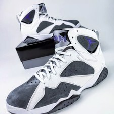 Air Jordan 7 US 13 Men's White Flint Grey Purple Nike Air Retro   CU9307 100 New