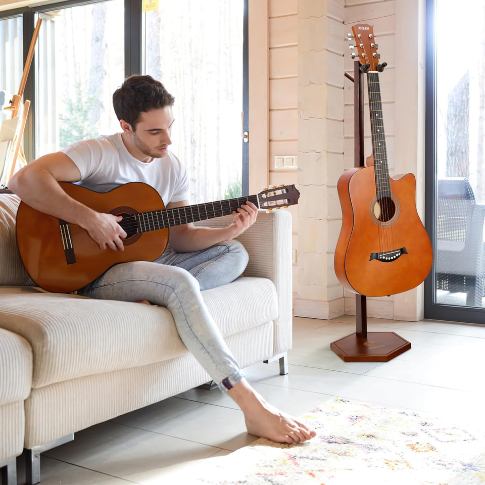 Guitar Stand, Handcrafted Solid Wood Guitar Stands Floor for Acoustic