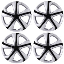 16 Snap On Silver Black Wheel Covers Hubcaps For 2016-2026 Honda Civic Sedan 16 Snap On Silver Black Wheel Covers Hubcaps For 2016-2026 Honda Civic Sedan