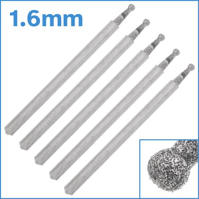 5pcs Diamond Burrs Bits Flat Polishing Grinding Head Drill Bit