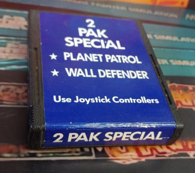 2 PAK Planet Patrol / Wall Defender for ATARI 2600 VCS (Modul) working vg cond
