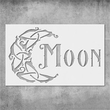Wiccan Triquetra Moon Design Wall Art Reusable Plastic Stencil - StencilAir